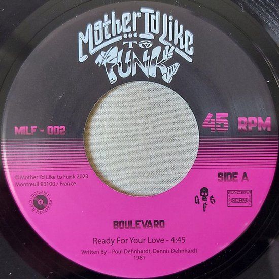 Boulevard – Ready For Your Love - 7" reissue 2023