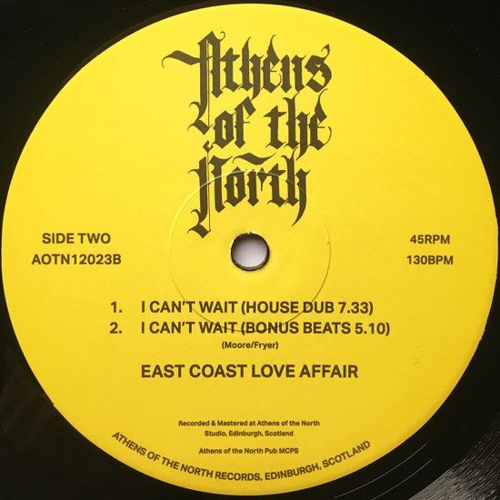 East Coast Love Affair – I Can't Wait -12"
