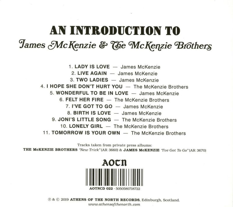 James Mckenzie &amp; The Mckenzie Brothers  - cd
