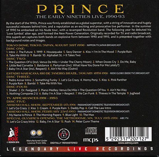 Prince - The Early Nineties Live, 1990-93 - cd