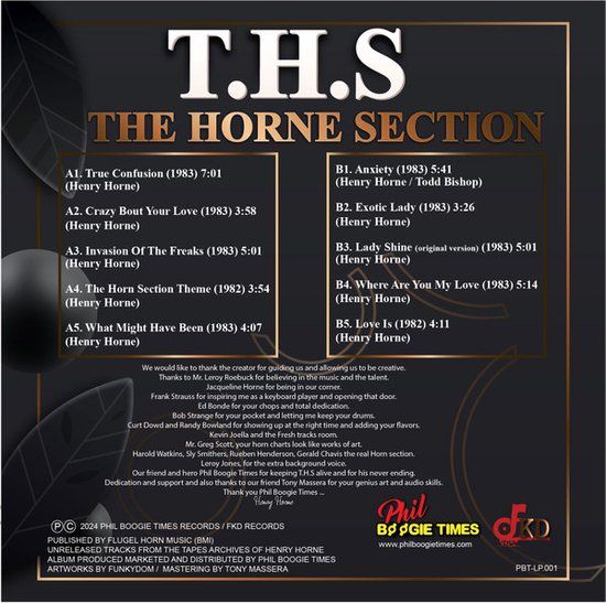 T.H.S (The Horne Section) – The Unreleased Album - LP - first pressing