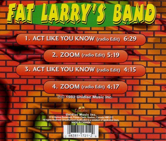 Fat Larry'S Gang - Act Like You Know / Zoom - cd single
