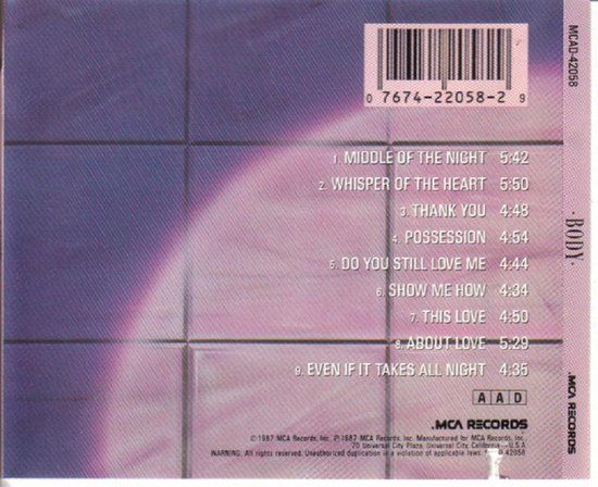 Body – Body - CD Album 1987