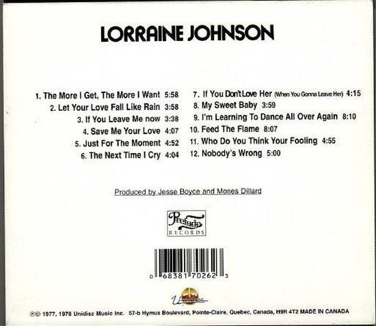 Lorraine Johnson - the more you want - cd