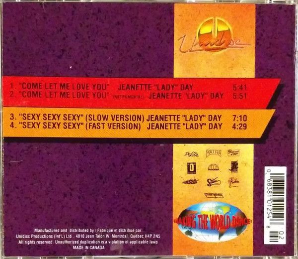Jeanette "Lady" Day – Come Let Me Love You / Sexy Sexy Sexy cd single