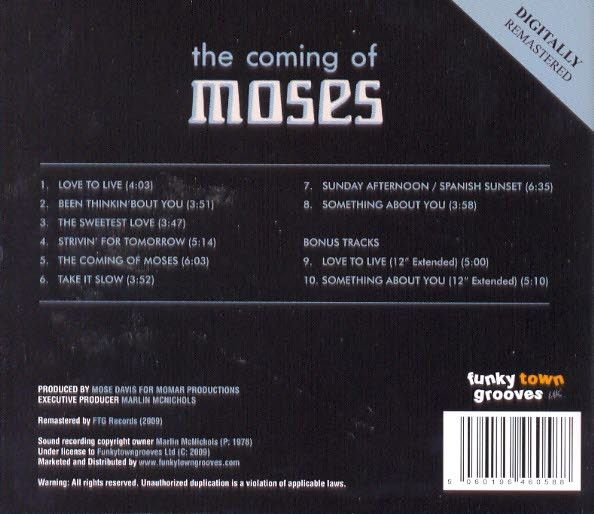 Moses – The Coming Of Moses - cd