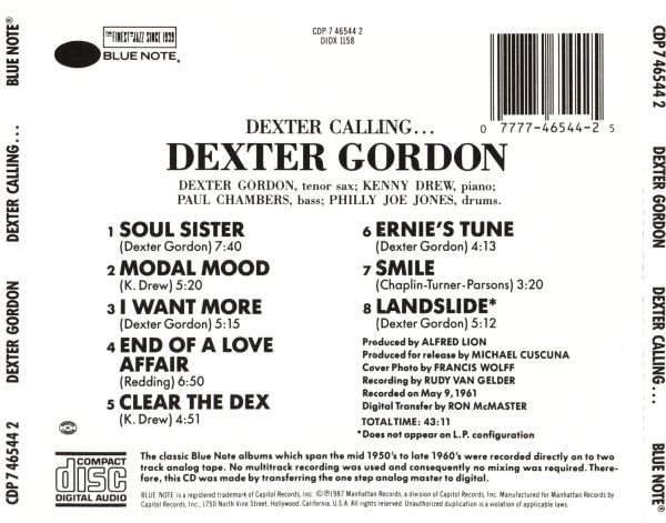 Dexter Gordon – Dexter Calling . . .  cd