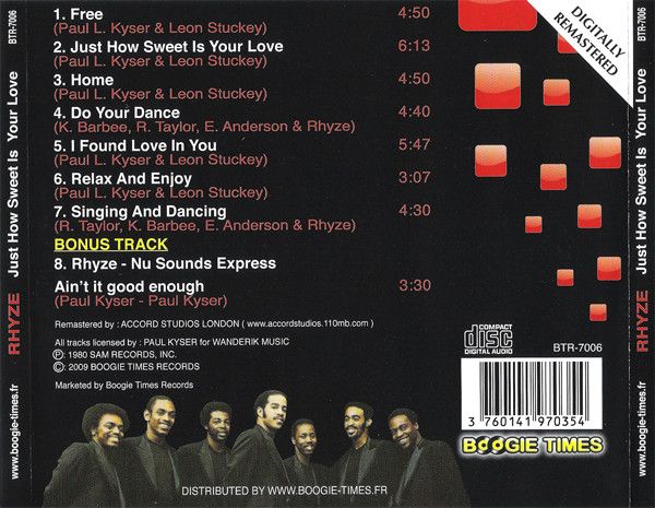 Rhyze – Just How Sweet Is Your Love - cd