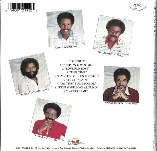Whispers – Love For Love - cd