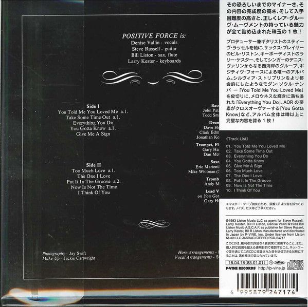 Positive Force  Featuring Denise Vallin – Positive Force Featuring Denise Vallin - CD