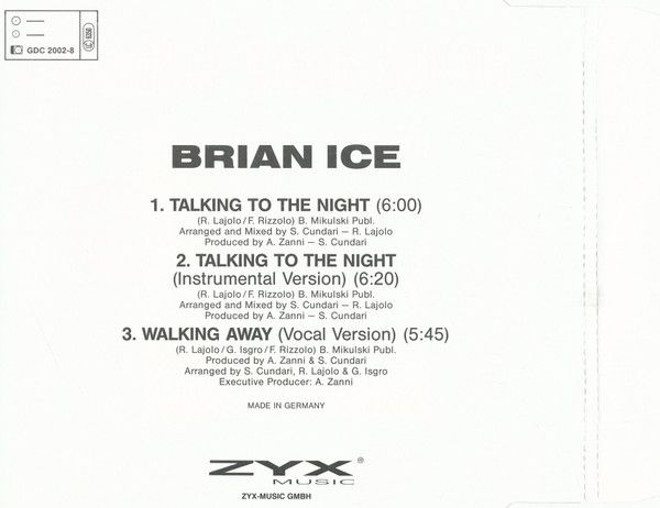 Brian Ice – Talking To The Night / Walking Away - cds