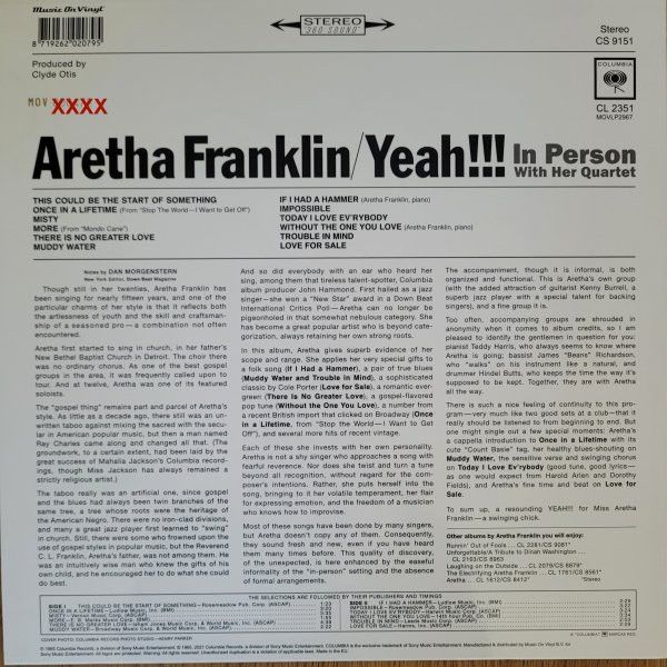 Aretha Franklin – Yeah!!!  - lp reisse