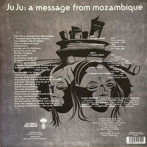 Ju Ju ‎– A Message From Mozambique - lp reissue