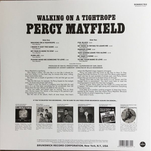 Percy Mayfield ‎– Walking On A Tightrope - lp reissue