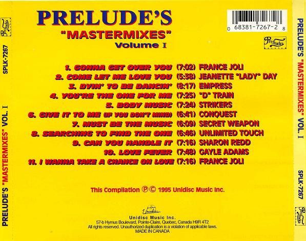 Various – Prelude's "Mastermixes" Volume I  - cd