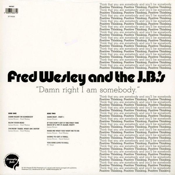 Fred Wesley &amp; The JB's – Damn Right I Am Somebody - lp