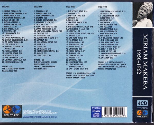 Miriam Makeba – 1956 - 1962 - 4  cd box