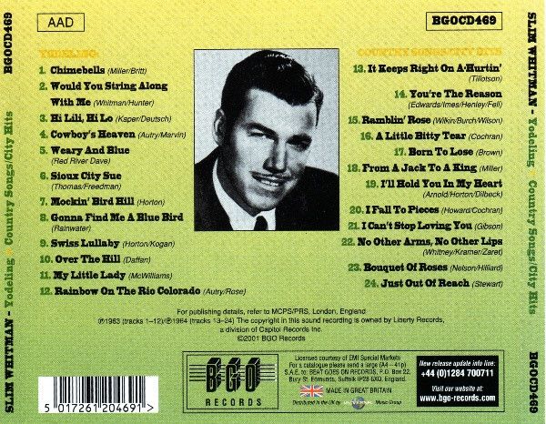 Slim Whitman – Yodeling / Country Songs/City Hits