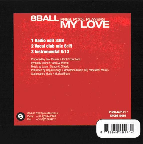 8Ball Pres. Pool Players – My Love  - cds