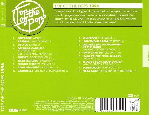 Top Of The Pops 1996  - cd