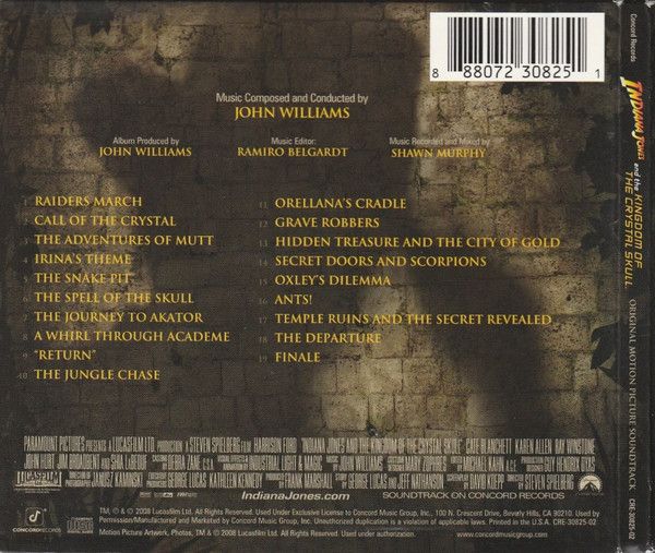 John Williams (4) – Indiana Jones And The Kingdom Of The Crystal Skull (Original Motion Picture Soundtrack) - cd