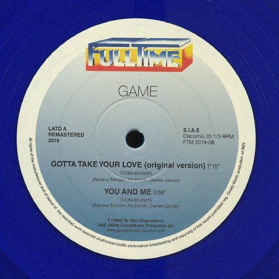 Game – Gotta Take Your Love / You And Me 9 12 inch release 2019)