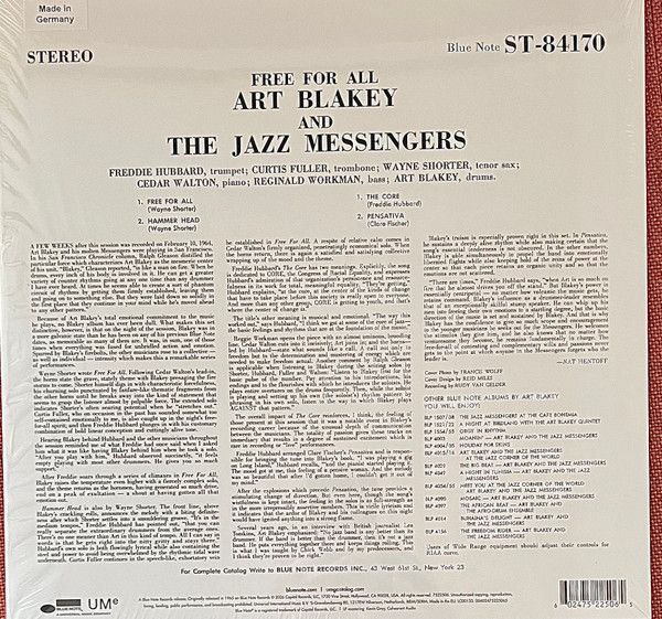 Art Blakey &amp; The Jazz Messengers – Free For All - lp