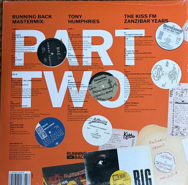 Tony Humphries – Running Back Mastermix: The Kiss FM Zanzibar Years (Part Two) - 3 lp