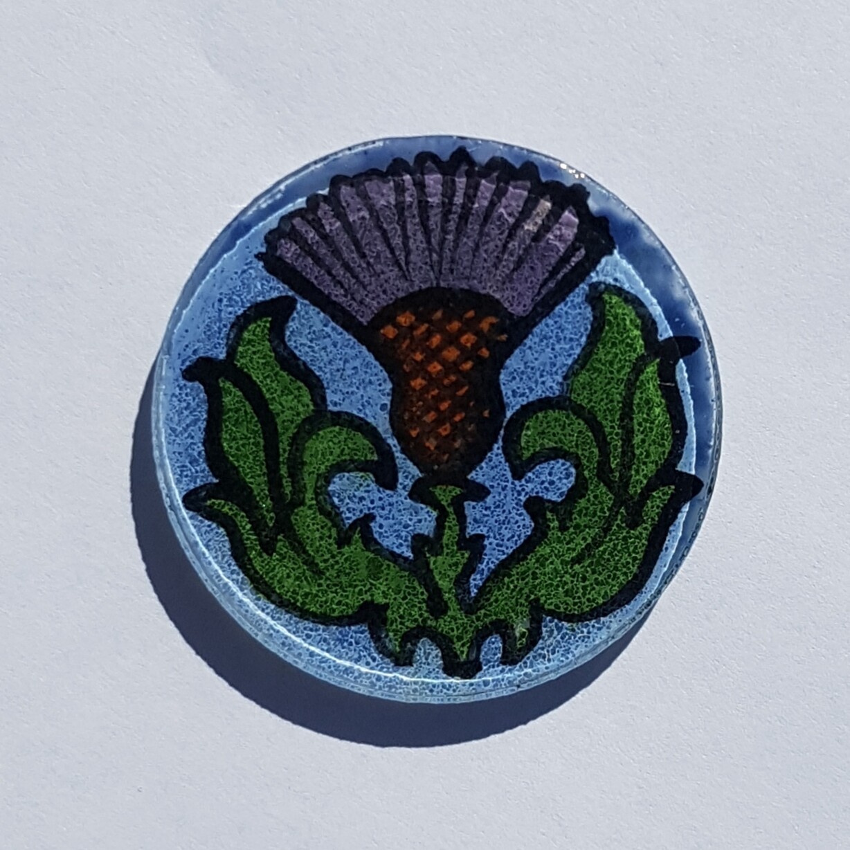 Rockin&#39;Diva Ponytail Holder, Thistle on Blue