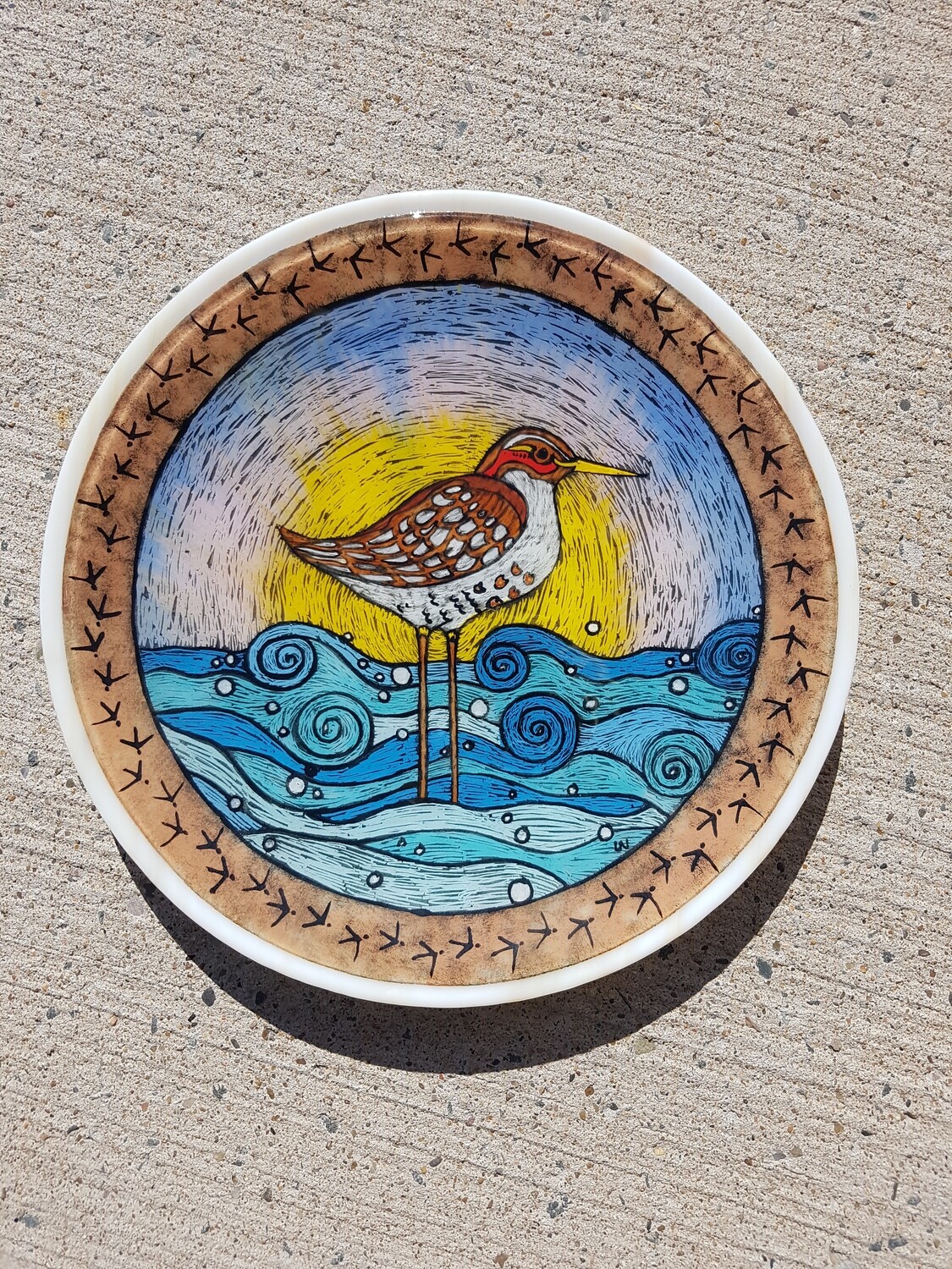 Sandpiper in the Waves, plate