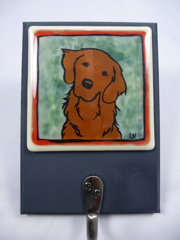 Leash Hanger, Dark Golden Dog