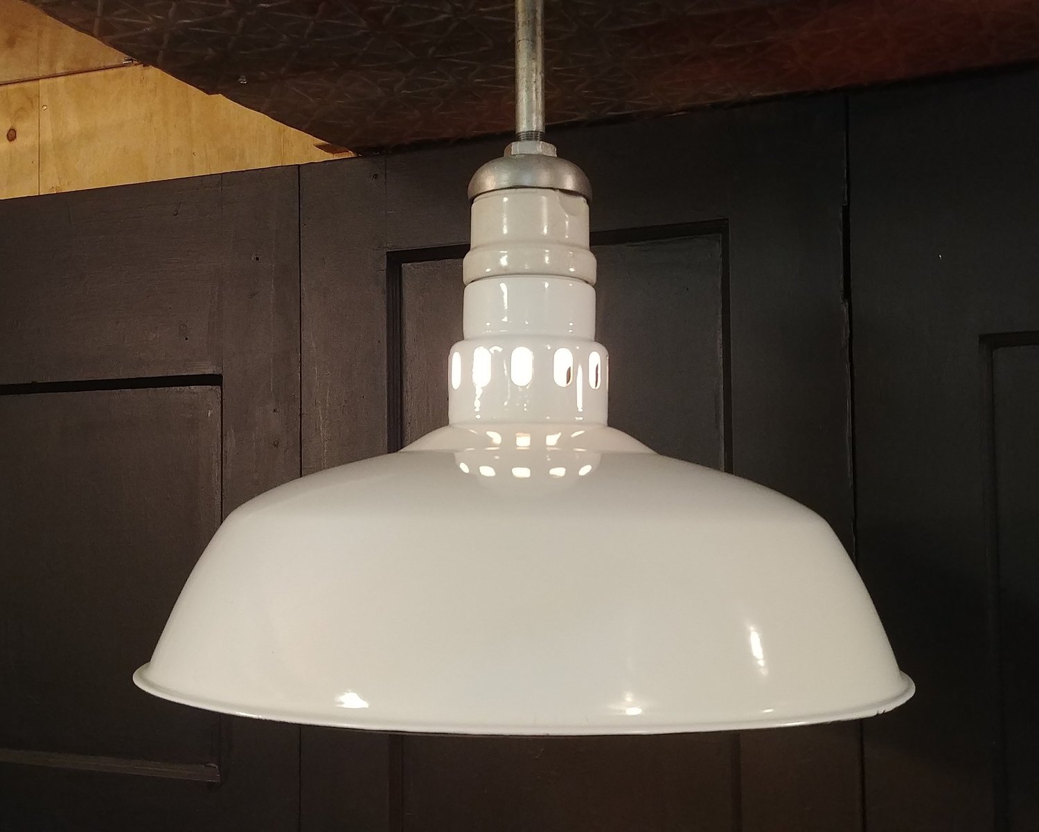 white enamel light shade