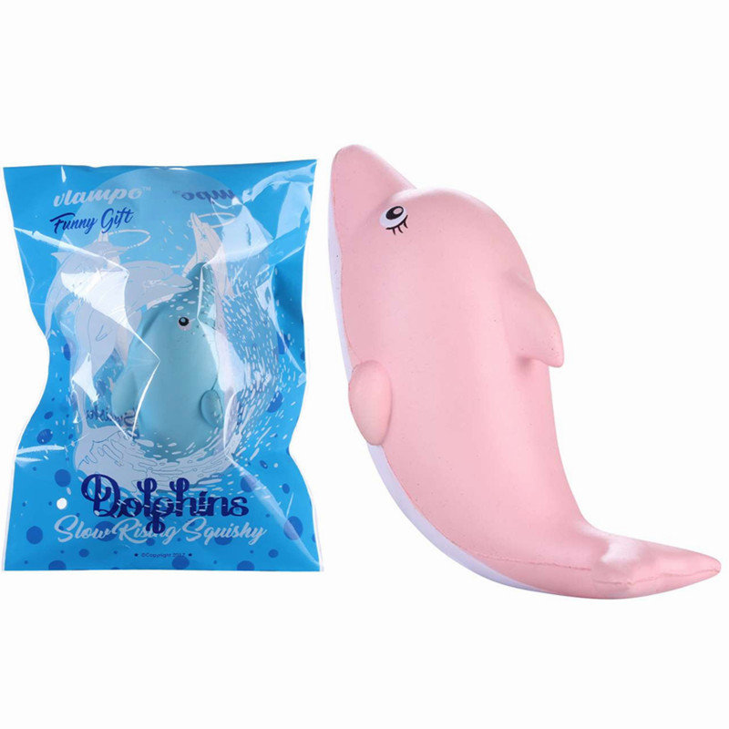 Vlampo Squishy Dolphin 15cm Slow Rising Original Packaging Animals  Collection Gift Decor Toy