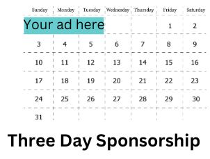 3 Day Block Business Sponsorship 2027 Muscles & Mutts Calendar