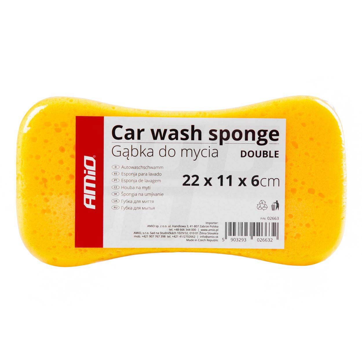 Eponge pour lavage auto DOUBLE 22 x 11 x 6 cm