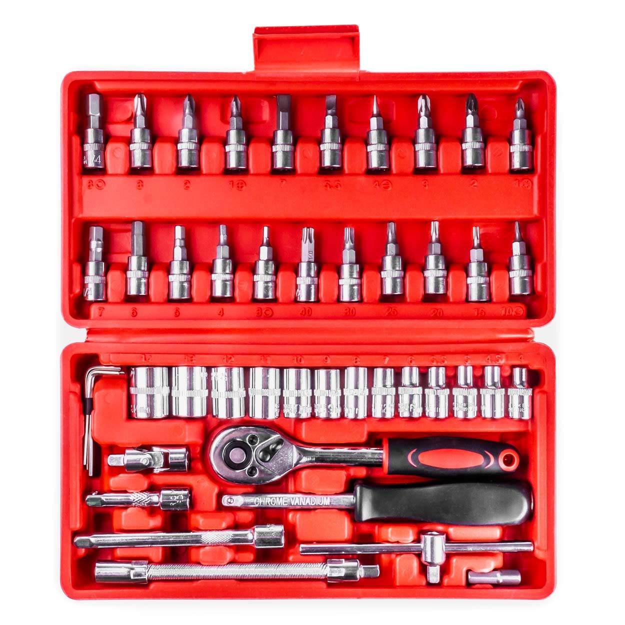 Coffret d outils de réparation de douilles de 1/4 de clé 46pcs