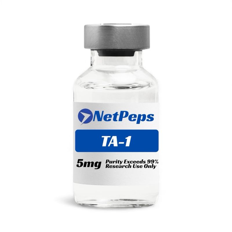NetPeps Thymosin Alpha-1 5mg vial, TA-1, purity exceeds 99%, research use only.