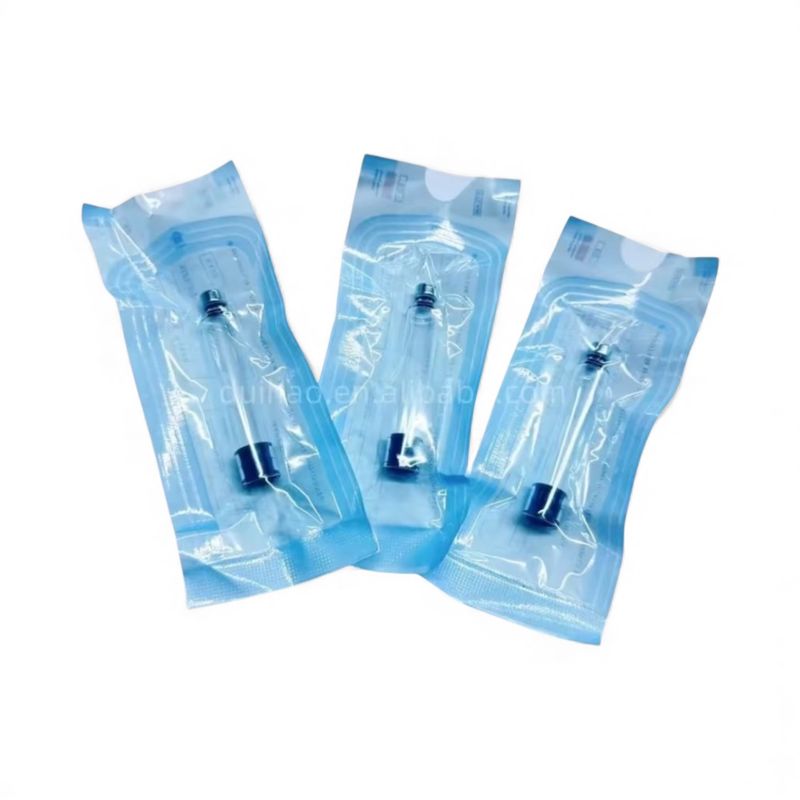 Sterile 3ml cartridges, 10 RUO, in individual blue pouches, borosilicate glass, for V2 reusable injection pen, Steam sterilized.