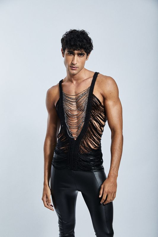 Slim Tank Top with Chains
