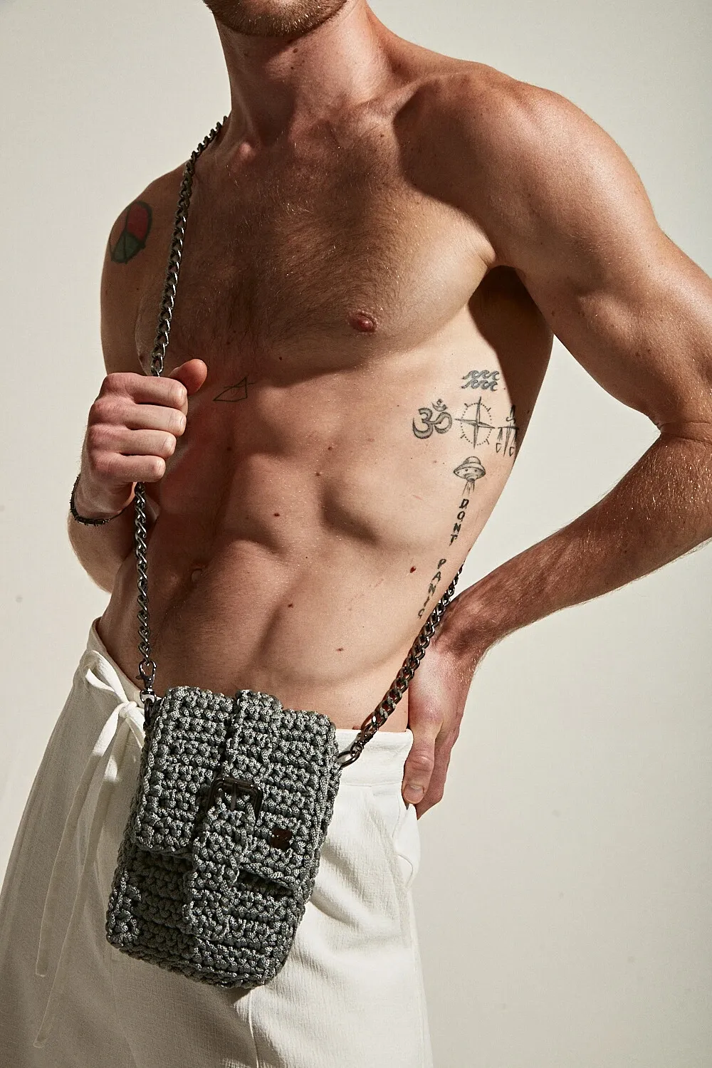 Hand Crochet Bag with Chain Strap