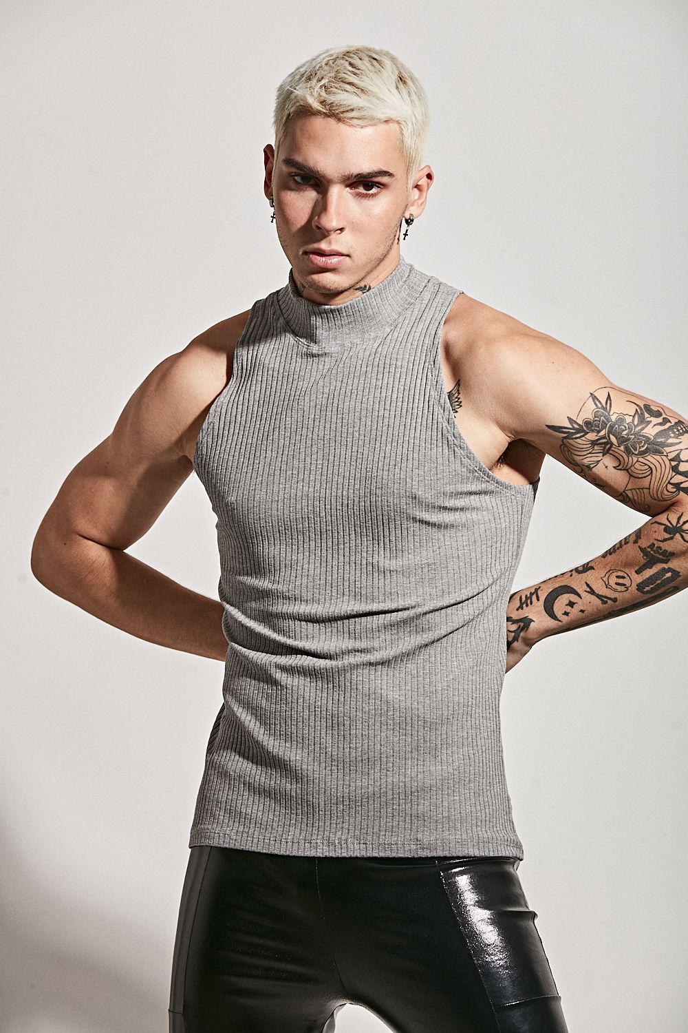 Essential Ribbed Turtleneck Tank Top