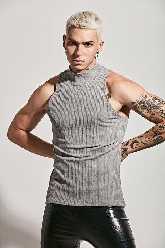 Essential Ribbed Turtleneck Tank Top