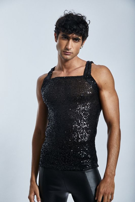 Slim Sequin Tank Top