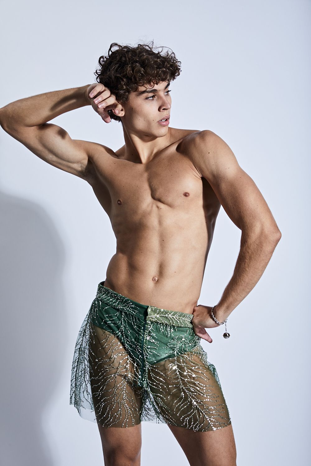 Embroidered Gradient Tulle Shorts