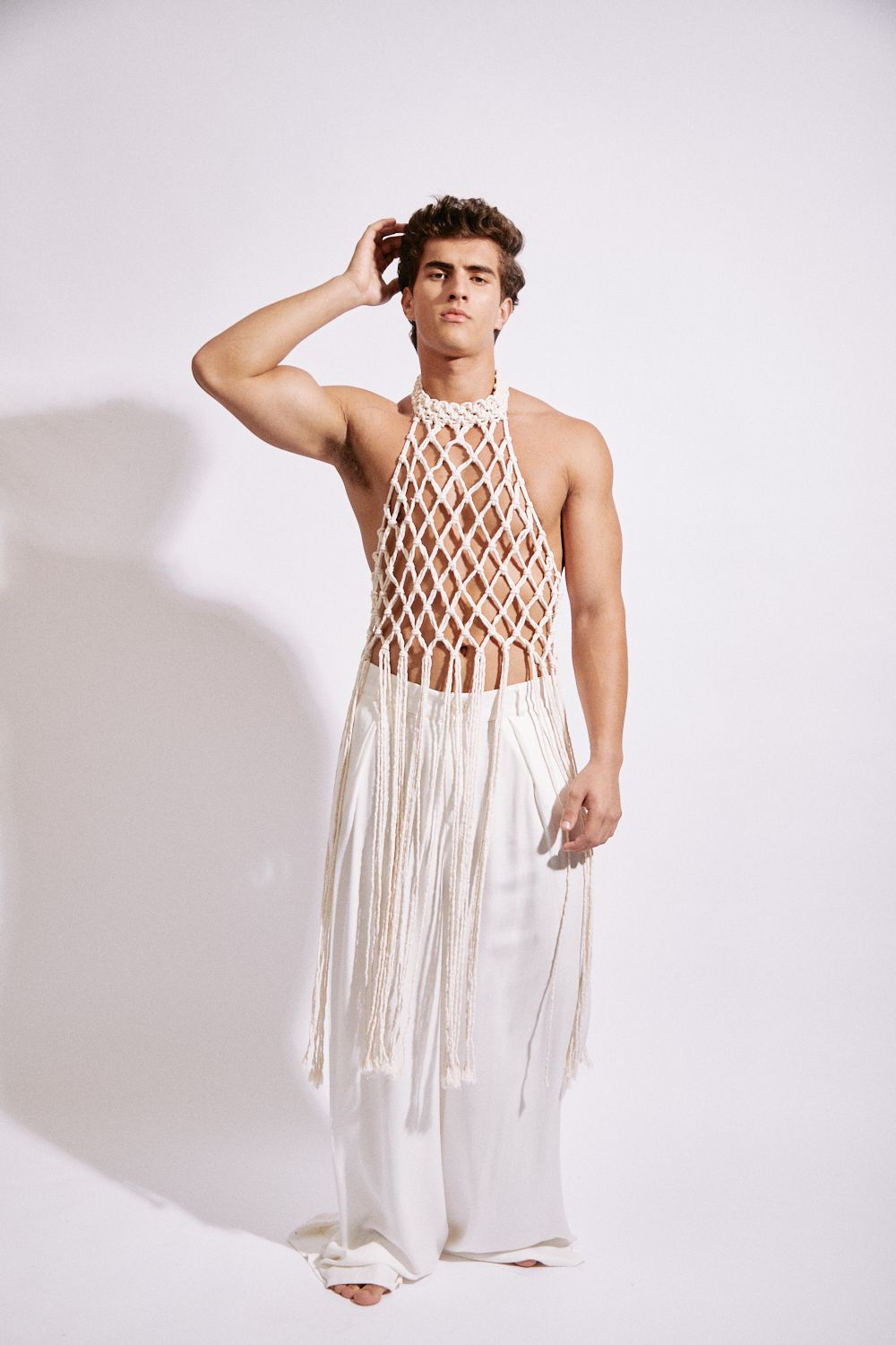 Long Cotton Macramé Tank