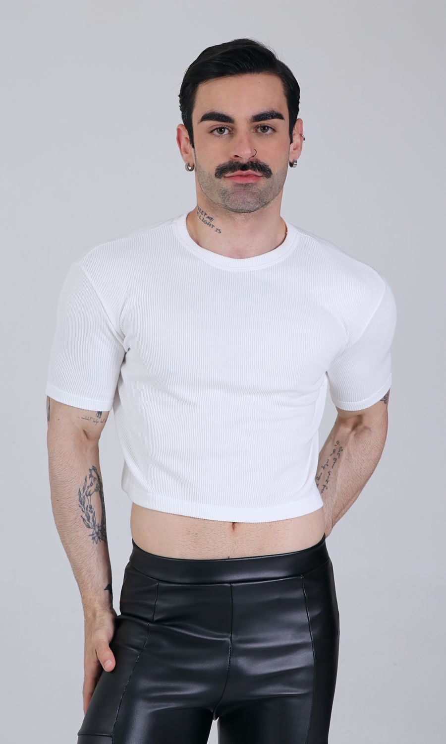 Cropped T-Shirt in Premium Knit 100% Cotton