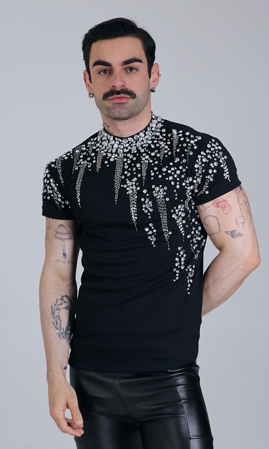 Lux High Neck Crystal Tee