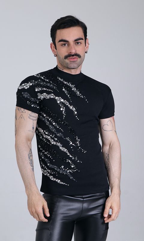 Black Silver Tiger Tee