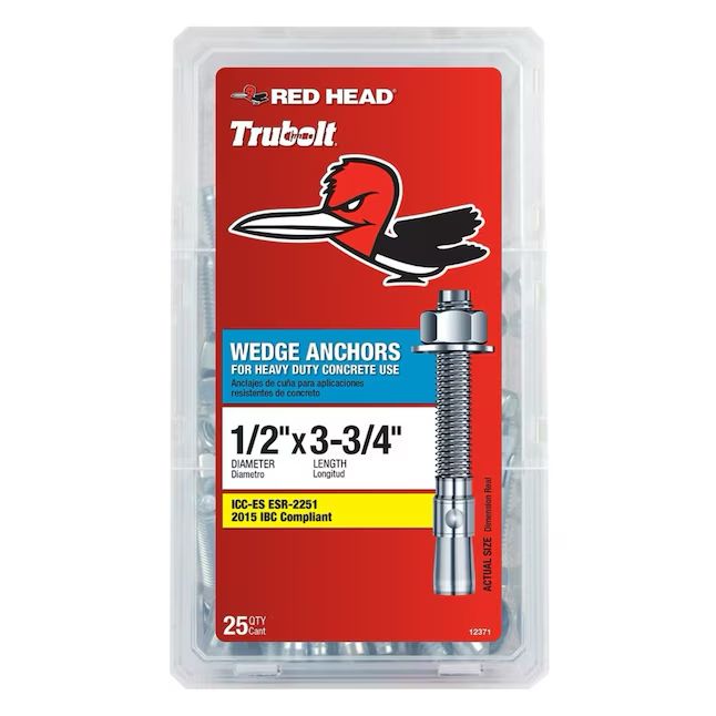 Red Head 1/2-in x 3-3/4-in Concrete Wedge Anchors 25 -Pack