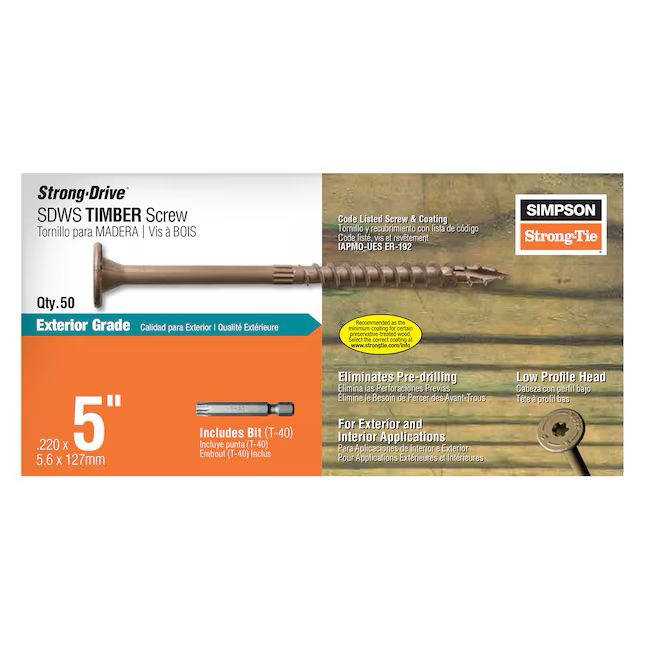 Simpson 5-in SDWS Timber Screws (50 Qty)